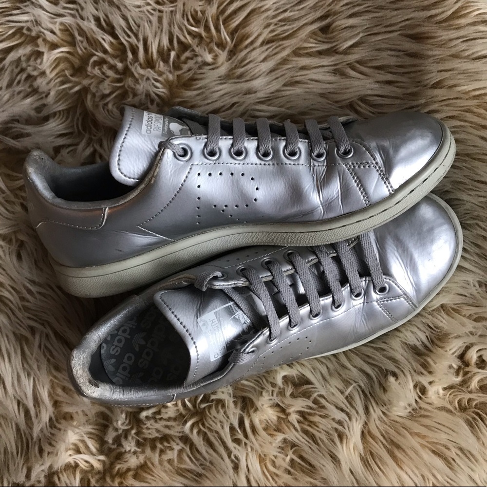 ADIDAS X Raf Simons metallic silver Stan Smith Sneakers